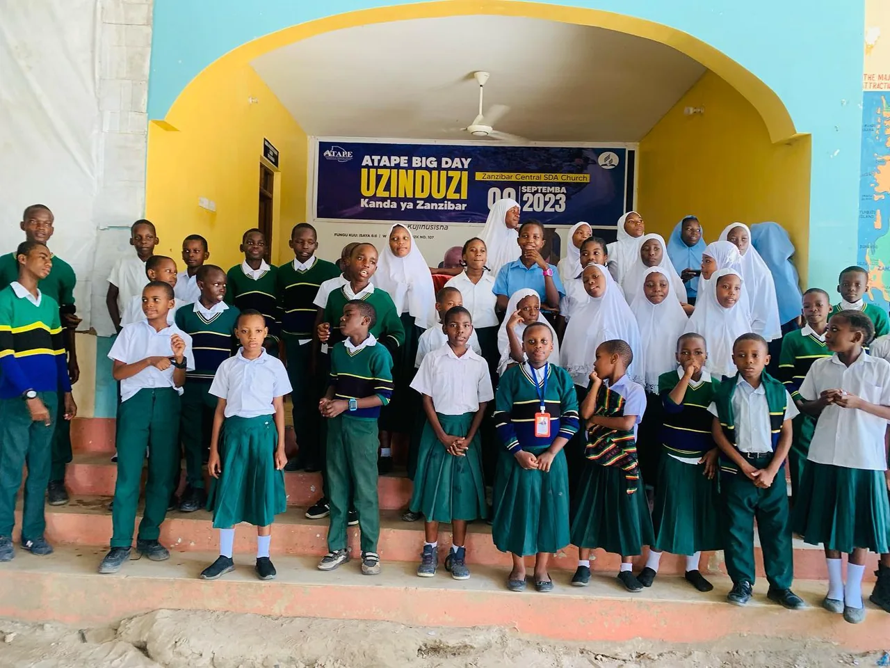 Pupils gathered together as a school community